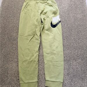 Nike Light Green Kids Fleece Joggers with Bold Logo